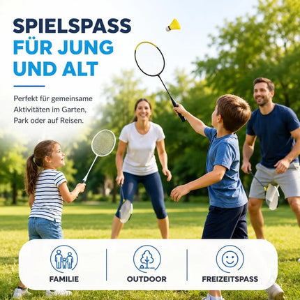 Badminton Set mit 2 Schlägern, Badmintonball & Tragetasche – Federball Set für Erwachsene – Detailansicht 6