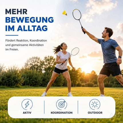 Badminton Set mit 2 Schlägern, Badmintonball & Tragetasche – Federball Set für Erwachsene – Detailansicht 2