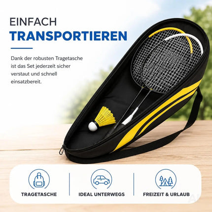 Badminton Set mit 2 Schlägern, Badmintonball & Tragetasche – Federball Set für Erwachsene – Detailansicht 5