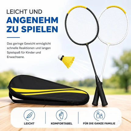 Badminton Set mit 2 Schlägern, Badmintonball & Tragetasche – Federball Set für Erwachsene – Detailansicht 7