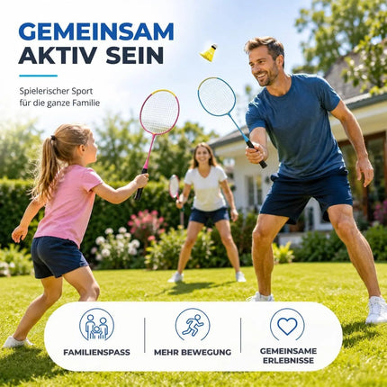 Badminton Set mit 2 Schlägern, Badmintonball & Tragetasche – Federball Set für Erwachsene – Detailansicht 6