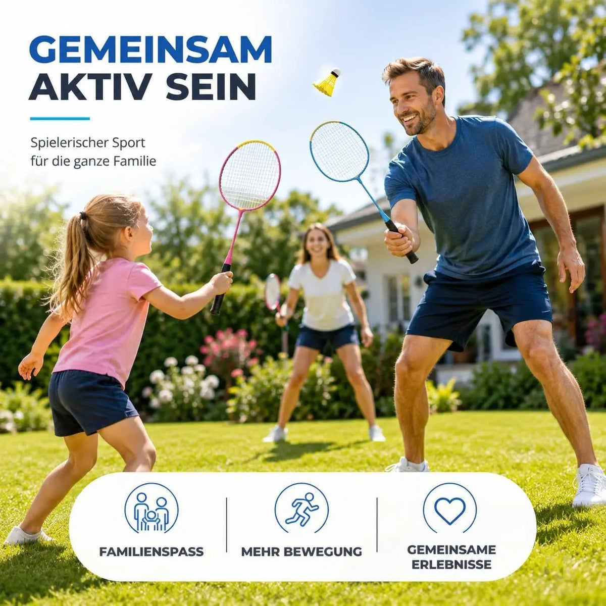 Badminton Set mit 2 Schlägern, Badmintonball & Tragetasche – Federball Set für Erwachsene – Detailansicht 6