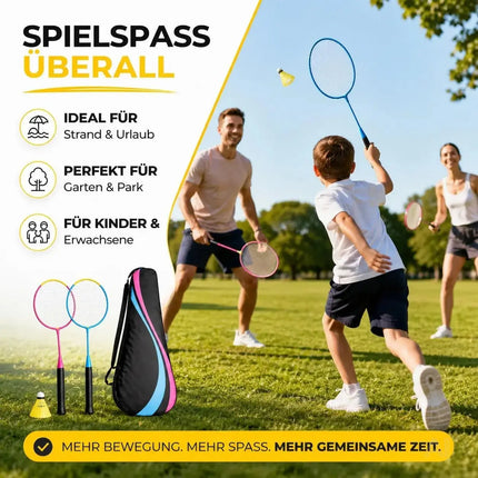 Badminton Set mit Tragetasche – 2 Profi Federballschläger & Badmintonball für Erwachsene – Detailansicht 6