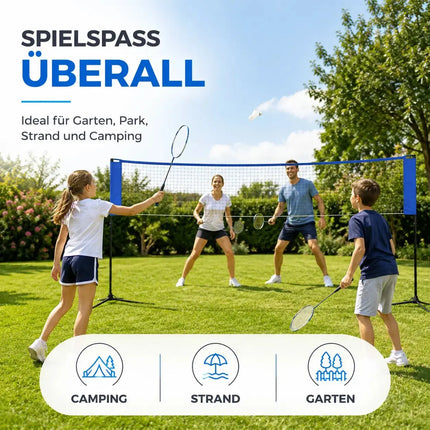 Badmintonnetz 3,1 m faltbar mit Tragetasche – Höhenverstellbares Sportnetz für Volleyball – Detailansicht 6