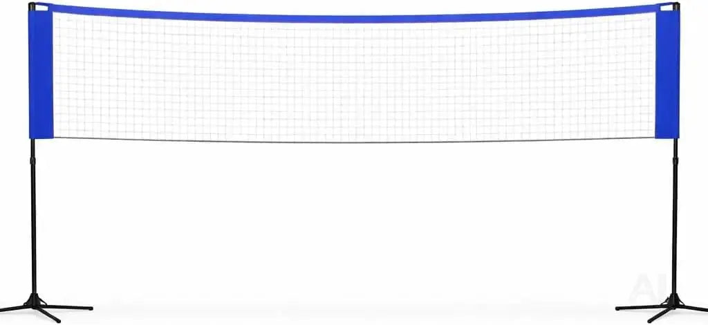 Badmintonnetz 3,1 m mit Tragetasche – Faltbares Freizeitnetz für Tennis, Volleyball, Beachvolleyball & Federball mit höhenverstellbarem Ständer