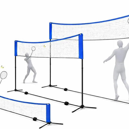 Badmintonnetz 3,1 m mit höhenverstellbarem Ständer & Tragetasche – Faltbares Sportnetz für Tennis, Volleyball, Beachvolleyball & Federball