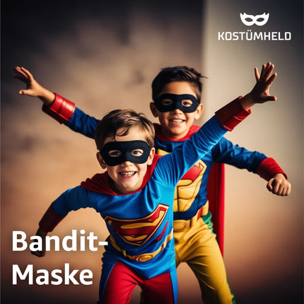 Bandit Fasching Augenmaske schwarz, Einbrecher Maske für Kinder & Erwachsene