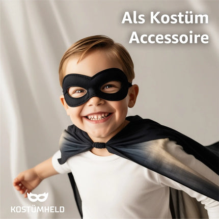Bandit Fasching Augenmaske schwarz, Einbrecher Maske für Kinder & Erwachsene