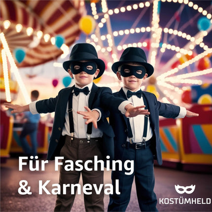 Bandit Fasching Augenmaske schwarz, Einbrecher Maske für Kinder & Erwachsene