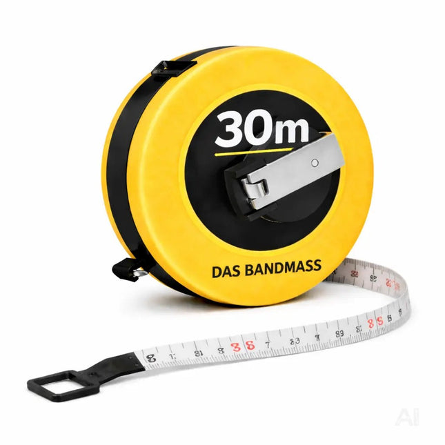 Bandmaß 30 Meter mit Halterung & Feststeller – robustes Maßband / Bandmaß für präzises Messen