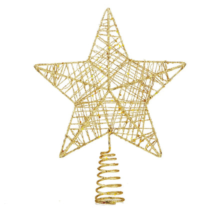 Baumspitze - Christbaumspitze und Tannenbaum-Aufstecker - Ideale Spitze für den Weihnachtsbaum zu Weihnachten (Gold, 1x)
