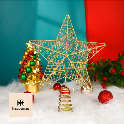 Baumspitze - Christbaumspitze und Tannenbaum-Aufstecker - Ideale Spitze für den Weihnachtsbaum zu Weihnachten (Gold, 1x)