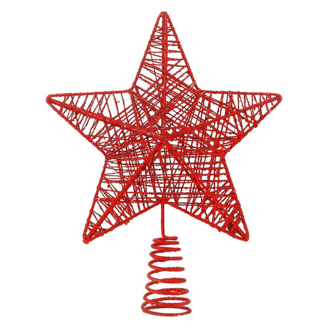 Baumspitze - Christbaumspitze und Tannenbaum-Aufstecker - Ideale Spitze für den Weihnachtsbaum zu Weihnachten (Rot)