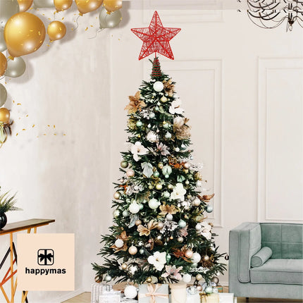 Baumspitze - Christbaumspitze und Tannenbaum-Aufstecker - Ideale Spitze für den Weihnachtsbaum zu Weihnachten (Rot)