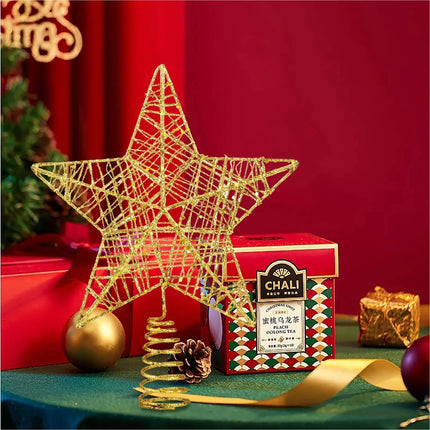 Baumspitze Stern Gold - Christbaumspitze Baumspitze Spitze Aufstecker für Tannenbaum