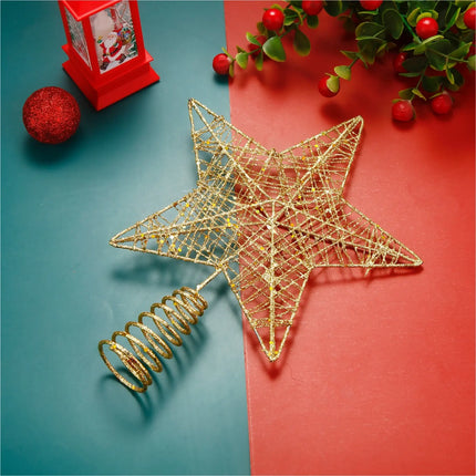 Baumspitze Stern Gold - Christbaumspitze Baumspitze Spitze Aufstecker für Tannenbaum