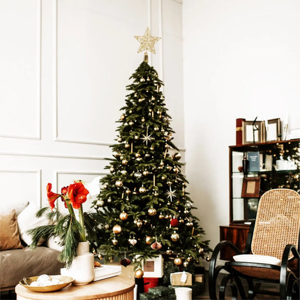 Baumspitze Stern Gold - Christbaumspitze Baumspitze Spitze Aufstecker für Tannenbaum