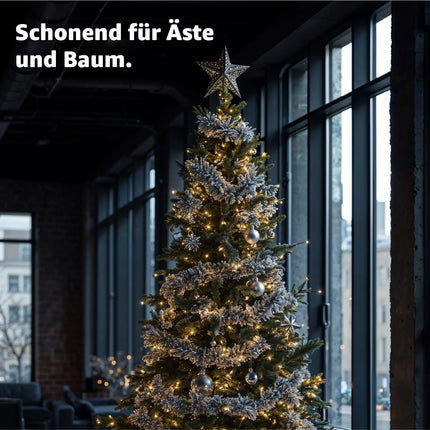 Baumspitze Stern Silber - Christbaumspitze Baumspitze Silber Spitze Aufstecker für Tannenbaum