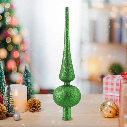 Baumspitze für Weihnachtsbaum Christbaumspitze Aufsatz für Tannenbaum Weihnachtsdekoration (Spitze-Grün)