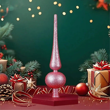Baumspitze für Weihnachtsbaum Christbaumspitze Aufsatz für Tannenbaum Weihnachtsdekoration (Spitze-Pink)