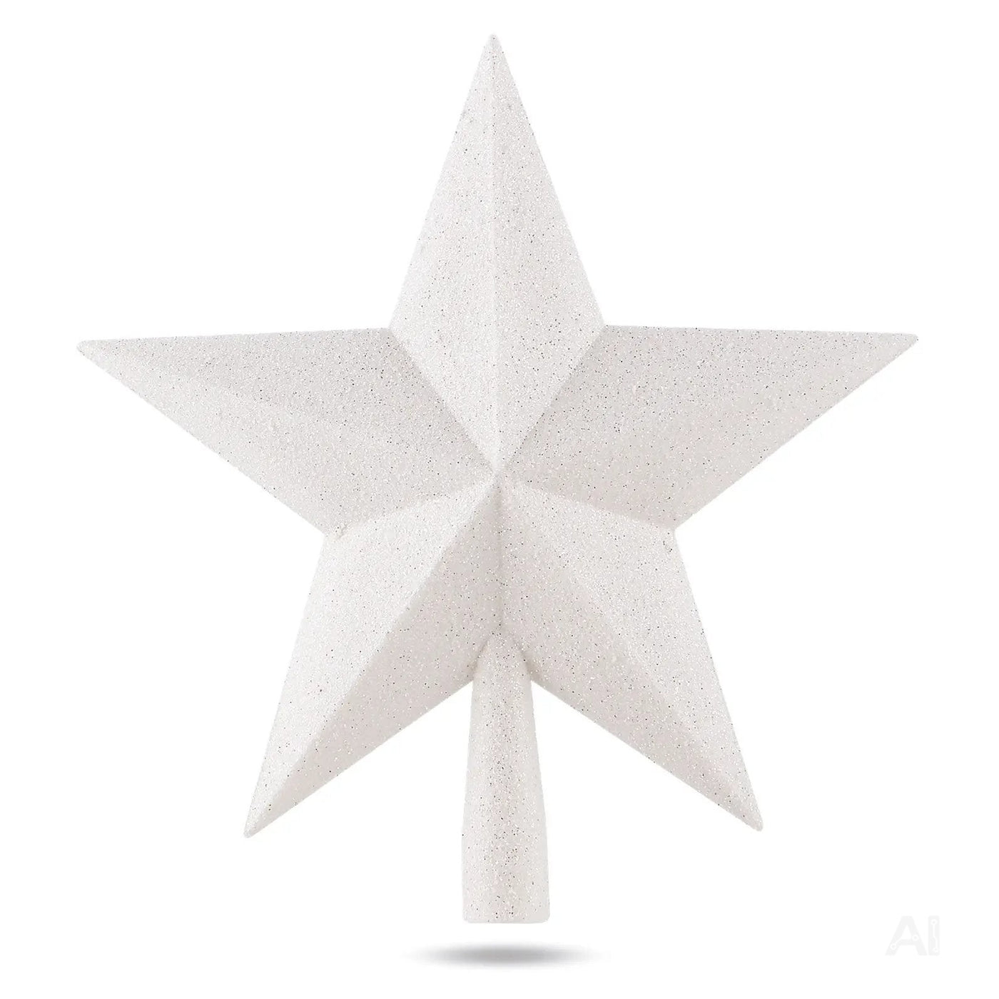 Baumspitze für Weihnachtsbaum Christbaumspitze Aufsatz für Tannenbaum Weihnachtsdekoration (Stern-Voll-Weiß)