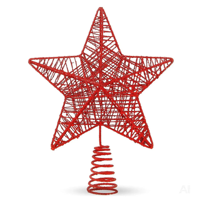 Baumspitze rot Stern - Christbaumspitze Baumspitze Spitze Aufstecker für Tannenbaum
