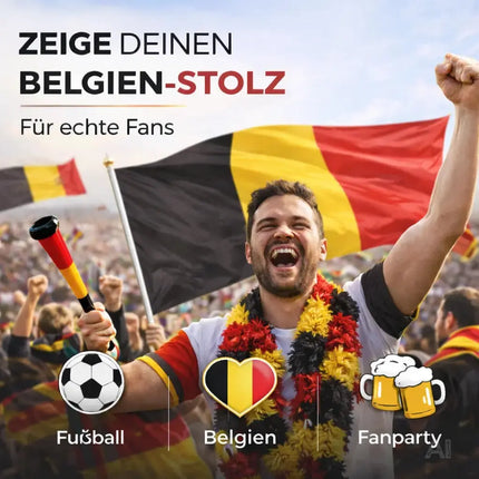 Belgien Flagge 90x150 cm – WM 2026 Weltmeisterschaft Fahne Fanartikel aus strapazierfähigem – Detailansicht 5