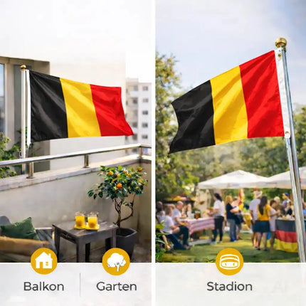 Belgien Flagge 90x150 cm – WM 2026 Weltmeisterschaft Fahne Fanartikel aus strapazierfähigem – Detailansicht 6