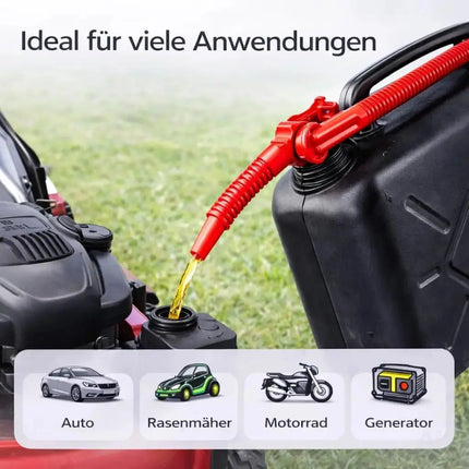 Benzinkanister für Autos mit UN-Zulassung EU – Kraftstoffkanister für Benzin, Diesel & Gefahrstoffe. Mit praktischem Einfüllstutzen und Trichter zum Betanken