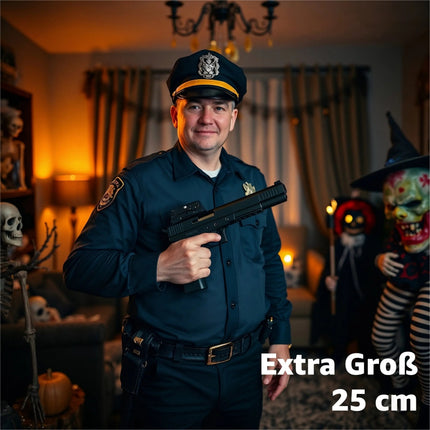 Beretta 25 cm Pistole Spielzeug Zubehör Attrappe für Kostüm Erwachsene & Kinder für Fasching – Detailansicht 2
