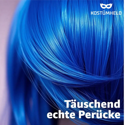 Bob Perücke – Klassische Kurzhaarperücke für Fasching, Karneval & Mottopartys (Blau)