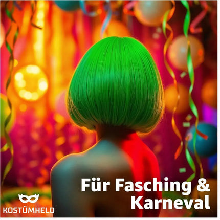 Bob Perücke – Klassische Kurzhaarperücke für Fasching, Karneval & Mottopartys (Grün)