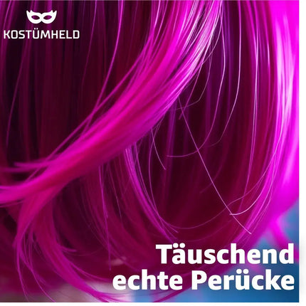 Bob Perücke – Klassische Kurzhaarperücke für Fasching, Karneval & Mottopartys (Pink)