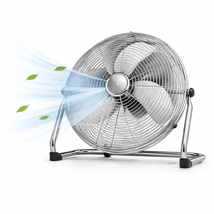 Bodenventilator extra leise aus Metall – Design Windmaschine mit 3 Leistungsstufen – Standventilator für starke Luftzirkulation (Bodenventilator Ø 40 cm)