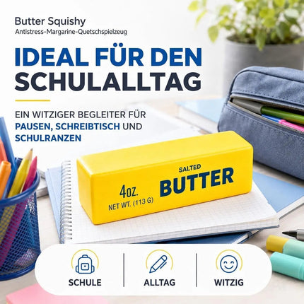 Butter Squishy Antistress – Margarine Quetsch zum Drücken & Kneten – Lustiges Stress Gadget für Büro, Schule & Alltag