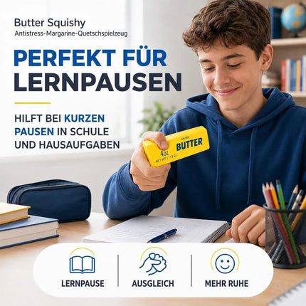 Butter Squishy Antistress – Margarine Quetsch zum Drücken & Kneten – Lustiges Stress Gadget für Büro, Schule & Alltag