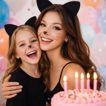 Catwoman Haarband mit Katzenohren – Schwarzer Haarreif für Damen Kinder & Erwachsene – Karneval Fasching