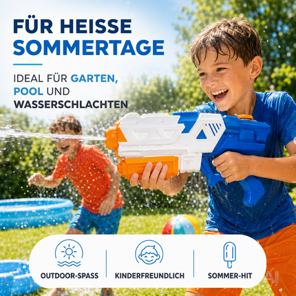 Wasserpistole für Kinder – Wasserspritzpistole & Spritzpistole für Garten, Pool, Strand, Sommer & Kindergeburtstag (XXL Wasserpistole 38 cm)