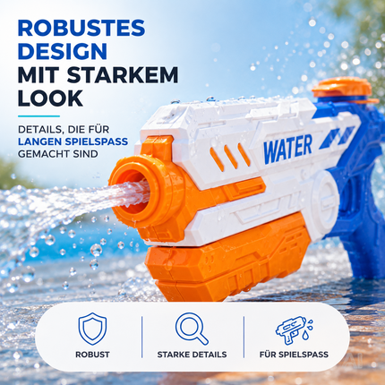 Wasserpistole für Kinder – Wasserspritzpistole & Spritzpistole für Garten, Pool, Strand, Sommer & Kindergeburtstag (XXL Wasserpistole 32.5 cm)
