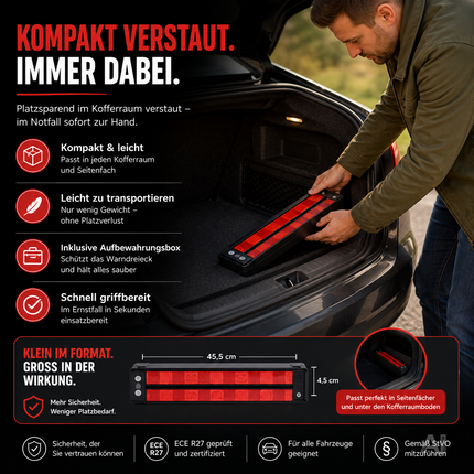 POWR CAR Warndreieck Pannendreieck - Auto PKW Notfalldreieck gemäß StVO ECE R27 2026