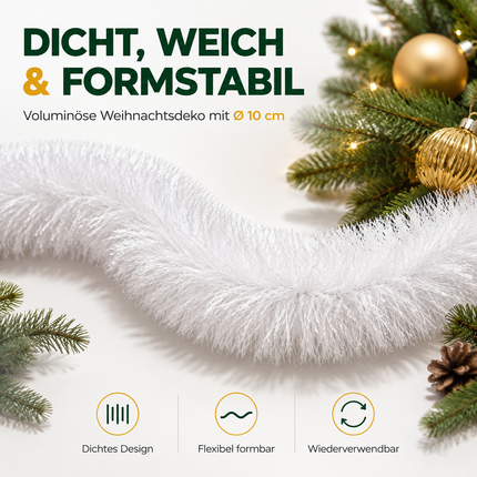 Weihnachtsgirlande künstliche Tannengirlande 10 Meter Dekogirlande für Innen und Außen Weihnachtsdekoration