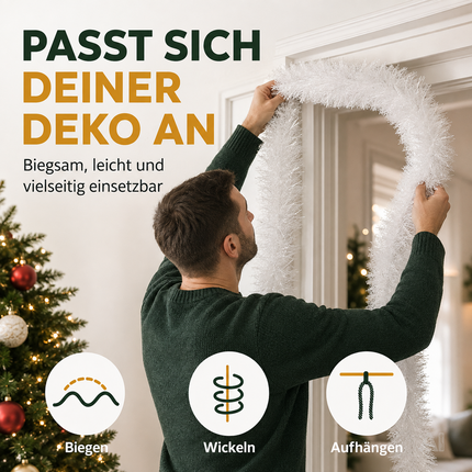 Weihnachtsgirlande künstliche Tannengirlande 10 Meter Dekogirlande für Innen und Außen Weihnachtsdekoration