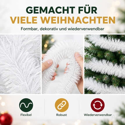Weihnachtsgirlande künstliche Tannengirlande 10 Meter Dekogirlande für Innen und Außen Weihnachtsdekoration