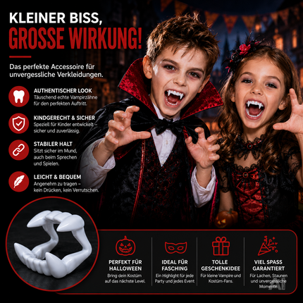 Vampirgebisse für ein Halloweenkostüm