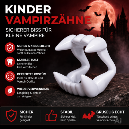 Vampirgebisse für ein Halloweenkostüm