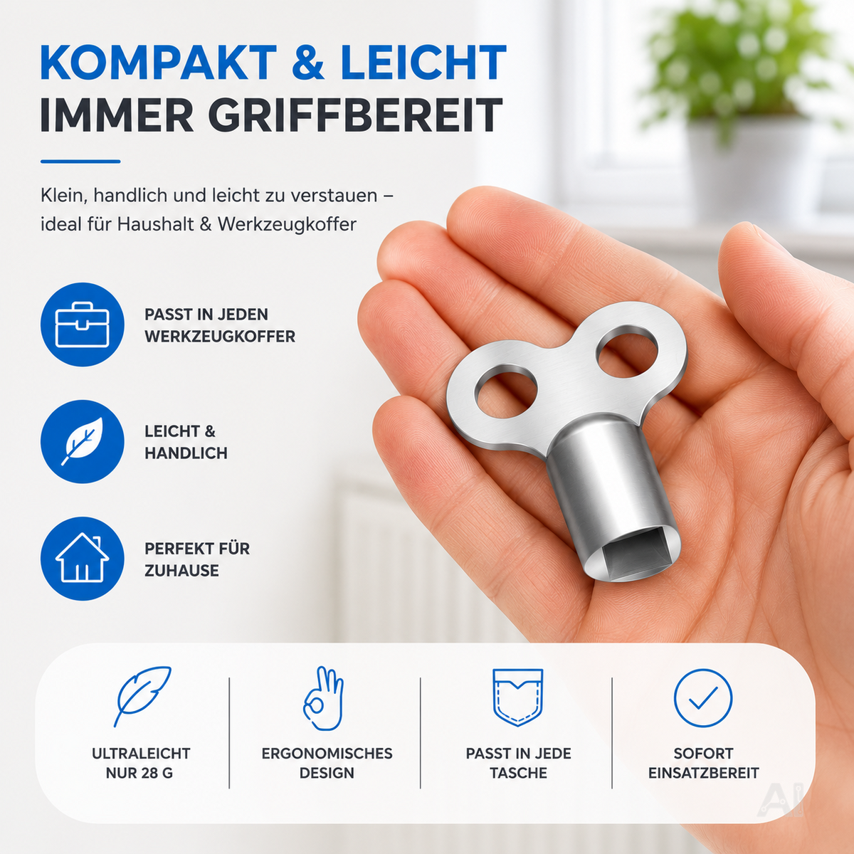 2x Heizkörper Entlüftungsschlüssel - Stabil, Robust und Praktisch