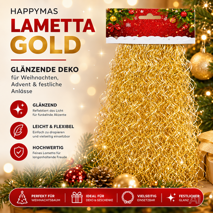 Engelshaar - gelockt Lametta ca. 15 Gramm - für Weihnachten & Advent als Deko Dekoration (Gold)