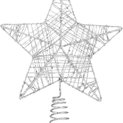 Christbaumspitze Stern - Baumspitze & Tannenbaum Aufstecker für Tannenbaum & Weihnachtsbaum zu Weihnachten (Silber)