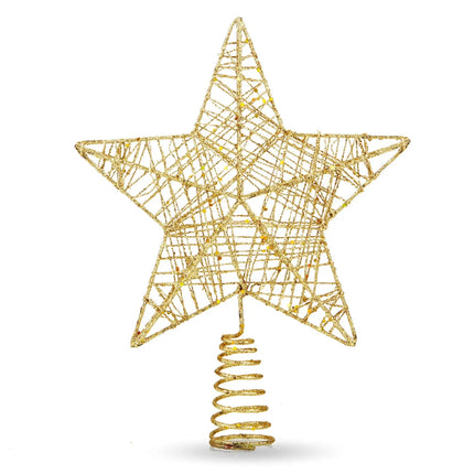 Christbaumspitze Stern - Baumspitze & Tannenbaum Aufstecker für Tannenbaum & Weihnachtsbaum zu Weihnachten (Gold)