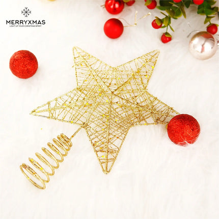 Christbaumspitze Stern - Baumspitze & Tannenbaum Aufstecker für Tannenbaum & Weihnachtsbaum zu Weihnachten (Gold)
